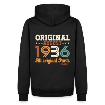 88e anniversaire Original août 1936 Né en 1936 - Sweat à capuche Premium bio Homme - noir - Dos - Nico (187cm)