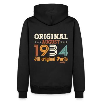 90e anniversaire Original août 1934 Né en 1934 - Sweat à capuche Premium bio Homme - noir - Dos - Nico (187cm)