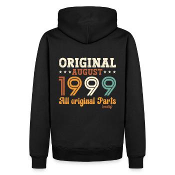 25ème Anniversaire Original Août 1999 Millésime 1999 - Sweat à capuche Premium bio Homme - noir - Dos - Nico (187cm)