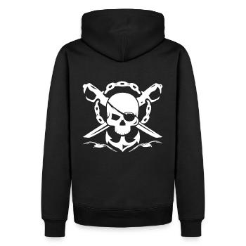 Maritim-Anker-Skull-Schwerter-Möwe-Norddeutsch - Sweat à capuche Premium bio Homme - noir - Dos - Nico (187cm)
