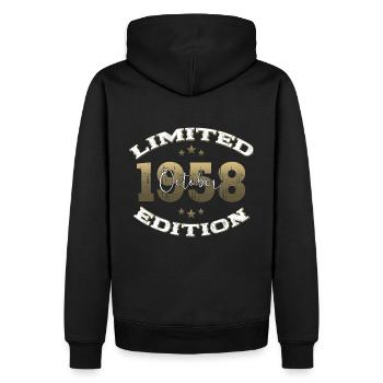 66e anniversaire Légende Octobre 1958 Volume 58 - Sweat à capuche Premium bio Homme - noir - Dos - Nico (187cm)
