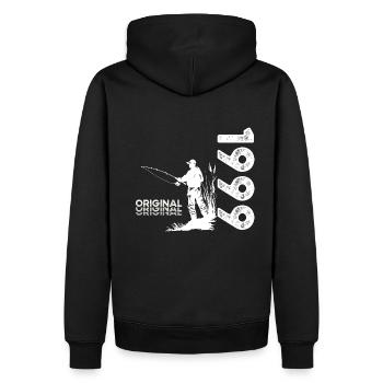 25ème Anniversaire Pêcheur Pêche 1999 Millésime 1999 - Sweat à capuche Premium bio Homme - noir - Dos - Nico (187cm)