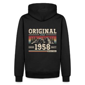 Original 1958 Millésime 1958 Anniversaire 1958 - Sweat à capuche Premium bio Homme - noir - Dos - Nico (187cm)
