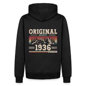 88e anniversaire Original août 1936 Né en 1936 - Sweat à capuche Premium bio Homme - noir - Dos - Nico (187cm)