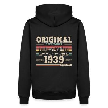 85th Birthday Legend September 1939 Born 39 - Men’s Premium Organic Hoodie - black - Back - Nico (187cm)