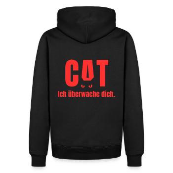 Je te surveille - Funny Cat Design - Sweat à capuche Premium bio Homme - noir - Dos - Nico (187cm)