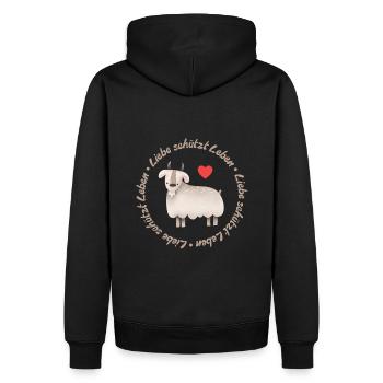L’amour protège la vie – Chèvre - Sweat à capuche Premium bio Homme - noir - Dos - Nico (187cm)