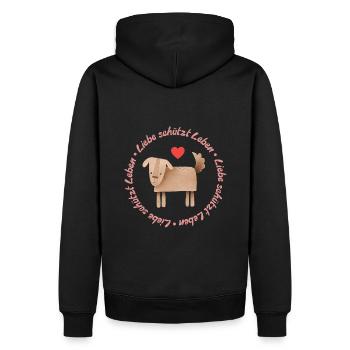 L’amour protège la vie – chien - Sweat à capuche Premium bio Homme - noir - Dos - Nico (187cm)