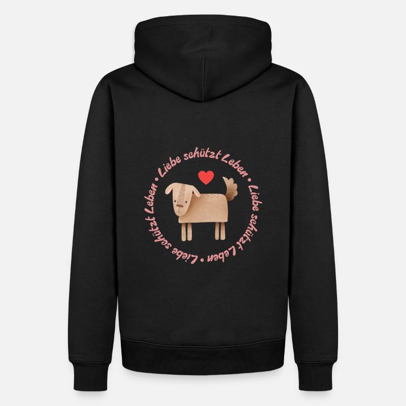 L’amour protège la vie – chien - Sweat à capuche Premium bio Homme - noir
