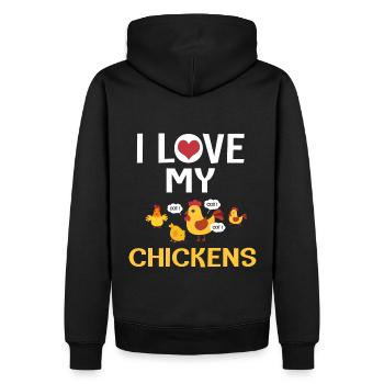 jardin J’aime mes poules - Sweat à capuche Premium bio Homme - noir - Dos - Nico (187cm)
