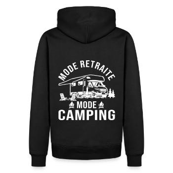 Mode retraite mode camping car humour retraité - Sweat à capuche Premium bio Homme - noir - Dos - Nico (187cm)