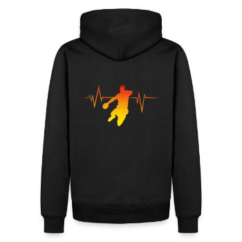 Handball. L’amour du sport. - Sweat à capuche Premium bio Homme - noir - Dos - Nico (187cm)