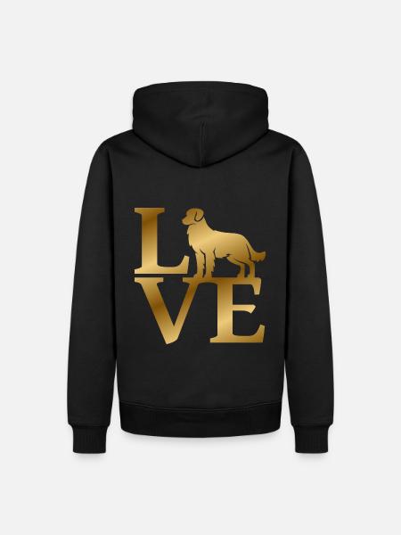 Love Golden Retriever - Männer Premium Bio Hoodie - Schwarz