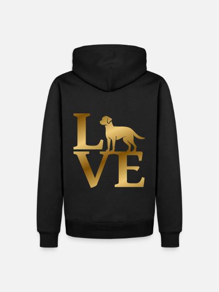 Love Labrador Retriever - Männer Premium Bio Hoodie - Schwarz