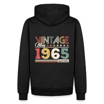 60th Birthday Original May Born 1965 - Men’s Premium Organic Hoodie - black - Back - Nico (187cm)