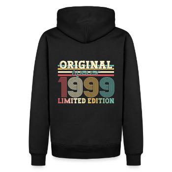 25ème Anniversaire Original Août 1999 Millésime 1999 - Sweat à capuche Premium bio Homme - noir - Dos - Nico (187cm)
