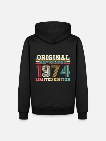 55th Birthday Vintage September 1969 Vintage 69 - Men’s Premium Organic Hoodie - black