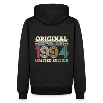 30. Geburtstag Legende September 1994 Jahrgang 94 - Männer Premium Bio Hoodie - Schwarz - Hinten - Nico (187cm)