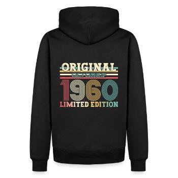 65. Geburtstag Legende Oktober 1960 Jahrgang 60 - Männer Premium Bio Hoodie - Schwarz - Hinten - Nico (187cm)
