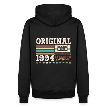 30e anniversaire Original août 1994 Cassette 1994 - Sweat à capuche Premium bio Homme - noir - Dos - Nico (187cm)