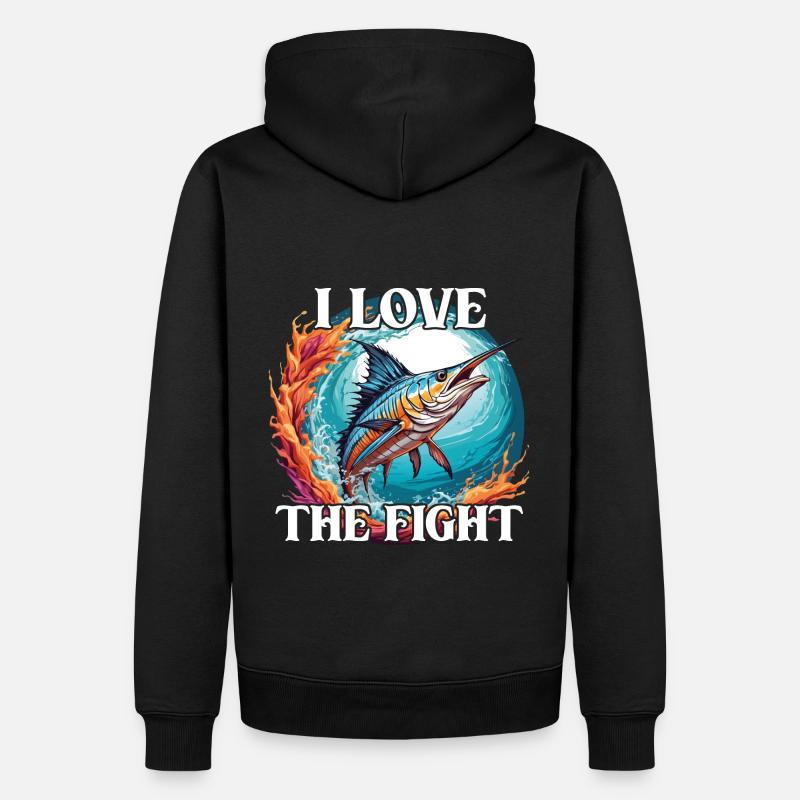 Springender Marlin Hochseefischen Tiefseefischen - Männer Premium Bio Hoodie - Schwarz