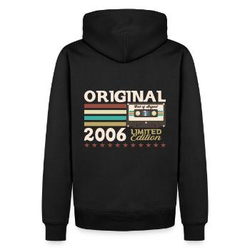 18e anniversaire Original août 2006 Cassette 2006 - Sweat à capuche Premium bio Homme - noir - Dos - Nico (187cm)