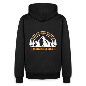La foi peut déplacer des montagnes, Matthieu 17:20 - Sweat à capuche Premium bio Homme - noir - Dos - Nico (187cm)