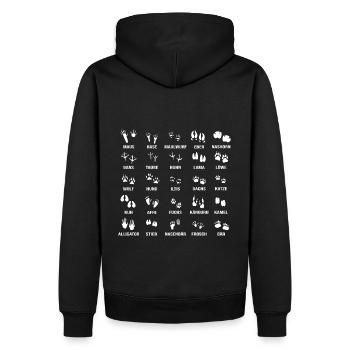 Tierspuren der Welt in deutsch lernen Natur Wald - Männer Premium Bio Hoodie - Schwarz - Hinten - Nico (187cm)