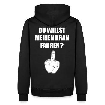 Vous voulez conduire ma grue - doigt du milieu - Sweat à capuche Premium bio Homme - noir - Dos - Nico (187cm)