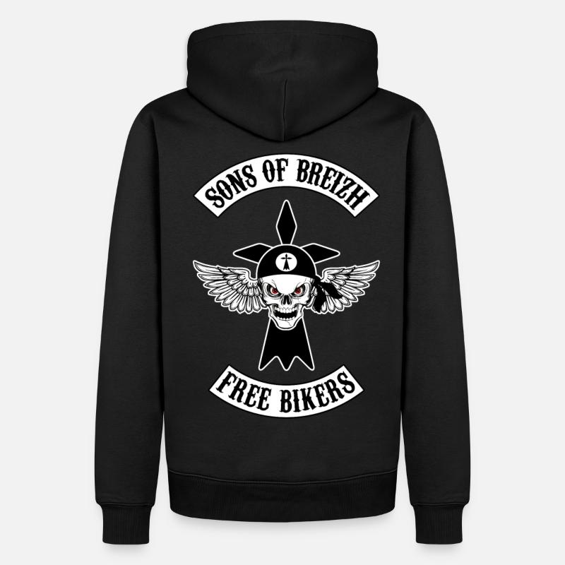 breizh Biker 02 - Männer Premium Bio Hoodie - Schwarz