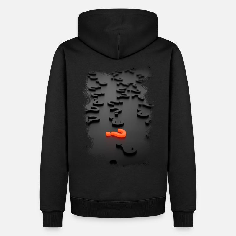 3D Design Fragezeichen Effekt - Männer Premium Bio Hoodie - Schwarz