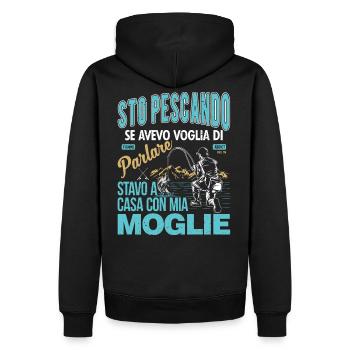 I'm Fishing if I wanted to Talk - Men’s Premium Organic Hoodie - black - Back - Nico (187cm)