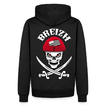 breizh bretagne révolution 03 - Sweat à capuche Premium bio Homme - noir - Dos - Nico (187cm)