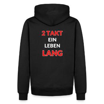 2 Takt ein Leben LANG - Männer Premium Bio Hoodie - Schwarz - Hinten - Nico (187cm)