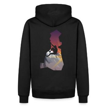 Klettern - Mann Silhouette - Männer Premium Bio Hoodie - Schwarz - Hinten - Nico (187cm)