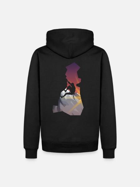 Klettern - Mann Silhouette - Männer Premium Bio Hoodie - Schwarz