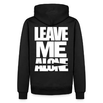LEAVE ME ALONE - Männer Premium Bio Hoodie - Schwarz - Hinten - Nico (187cm)