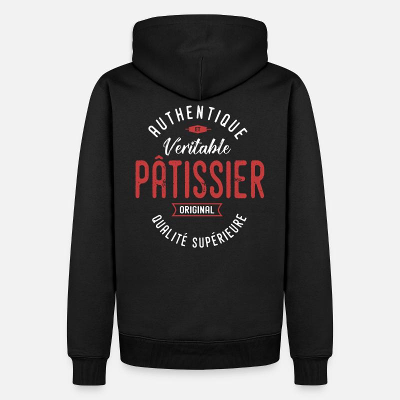 pâtissier authentique profession métier pâtissier - Sweat à capuche Premium bio Homme - noir