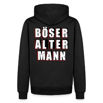 Böser alter Mann - Männer Premium Bio Hoodie - Schwarz - Hinten - Nico (187cm)