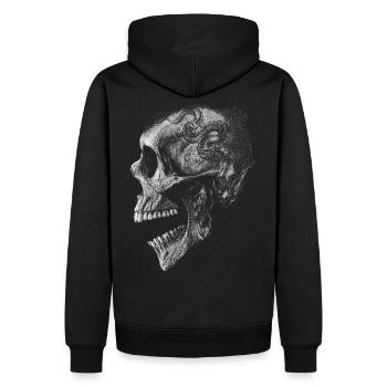 Tête de mort avec dragon - Sweat à capuche Premium bio Homme - noir - Dos - Nico (187cm)