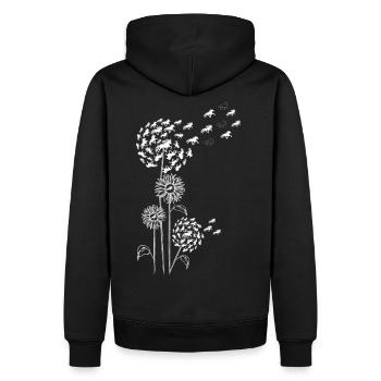Pissenlit à la fleur et Tölt White - Sweat à capuche Premium bio Homme - noir - Dos - Nico (187cm)