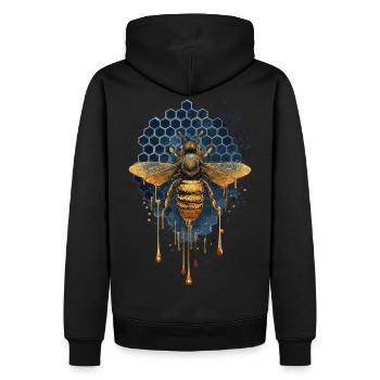 Biene goldener Honig - imker - Männer Premium Bio Hoodie - Schwarz - Hinten - Nico (187cm)