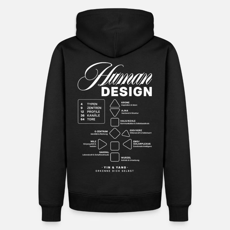 Human Design Blueprint - Männer Premium Bio Hoodie - Schwarz