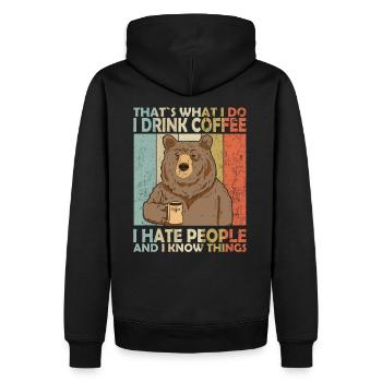 That’s What I Do I Drink Coffee Ours - Sweat à capuche Premium bio Homme - noir - Dos - Nico (187cm)