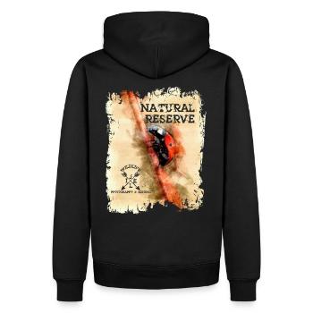 Series "NATURE RESERVE" - Ladybug - Men’s Premium Organic Hoodie - black - Back - Nico (187cm)