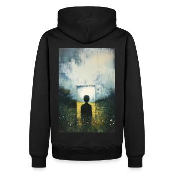 tout ira bien, il n’y a pas le choix - Sweat à capuche Premium bio Homme - noir - Dos - Nico (187cm)