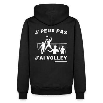 T shirt volley ball j peux pas j ai volley cadeau. - Sweat à capuche Premium bio Homme - noir - Dos - Nico (187cm)