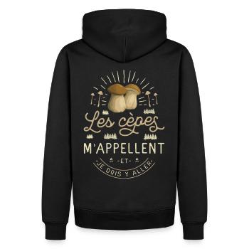 Cèpe Champignon Cueillette Cèpes Champignons - Sweat à capuche Premium bio Homme - noir - Dos - Nico (187cm)