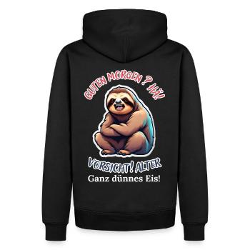 Guten Morgen? Hä! Vorsicht Alter Ganz Dünnes Eis - Männer Premium Bio Hoodie - Schwarz - Hinten - Nico (187cm)