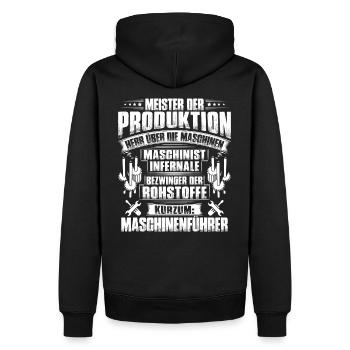 Maschinenführer/Anlagenführer/Maschinist/Geschenk - Männer Premium Bio Hoodie - Schwarz - Hinten - Nico (187cm)